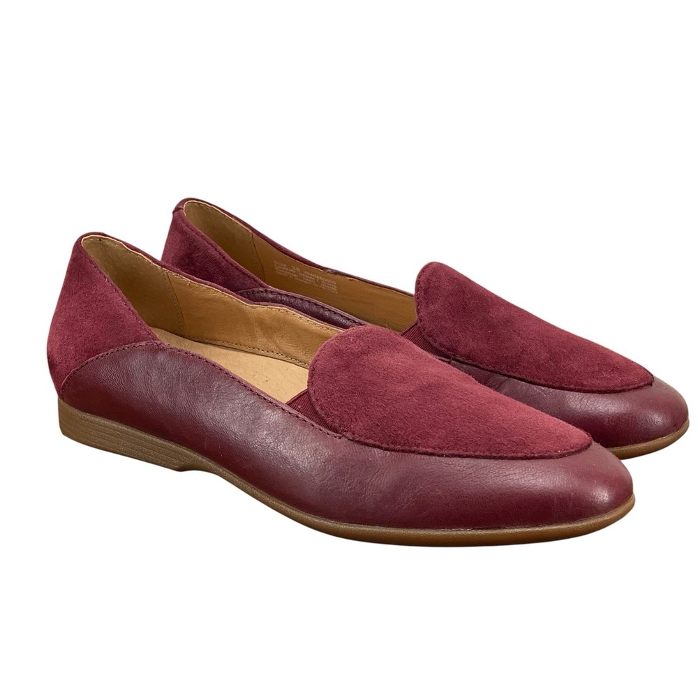 Dansko Lace Wine Glazed Leather Flats Women's EU 38 US 7.5-8 Slip On Loafers